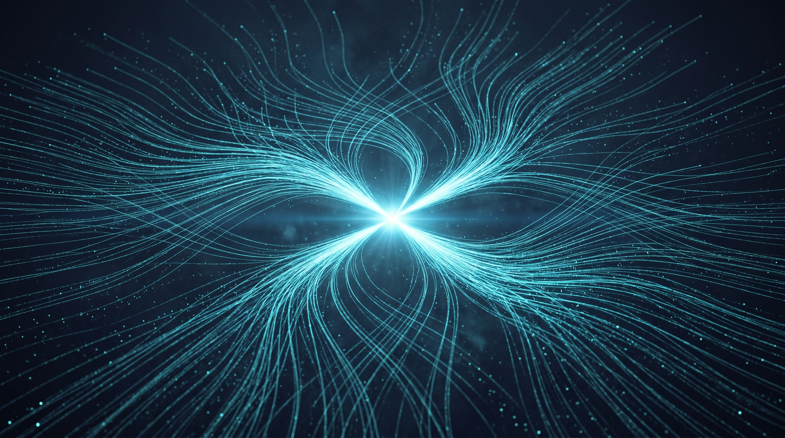 Multi-model AI — cyan light streams